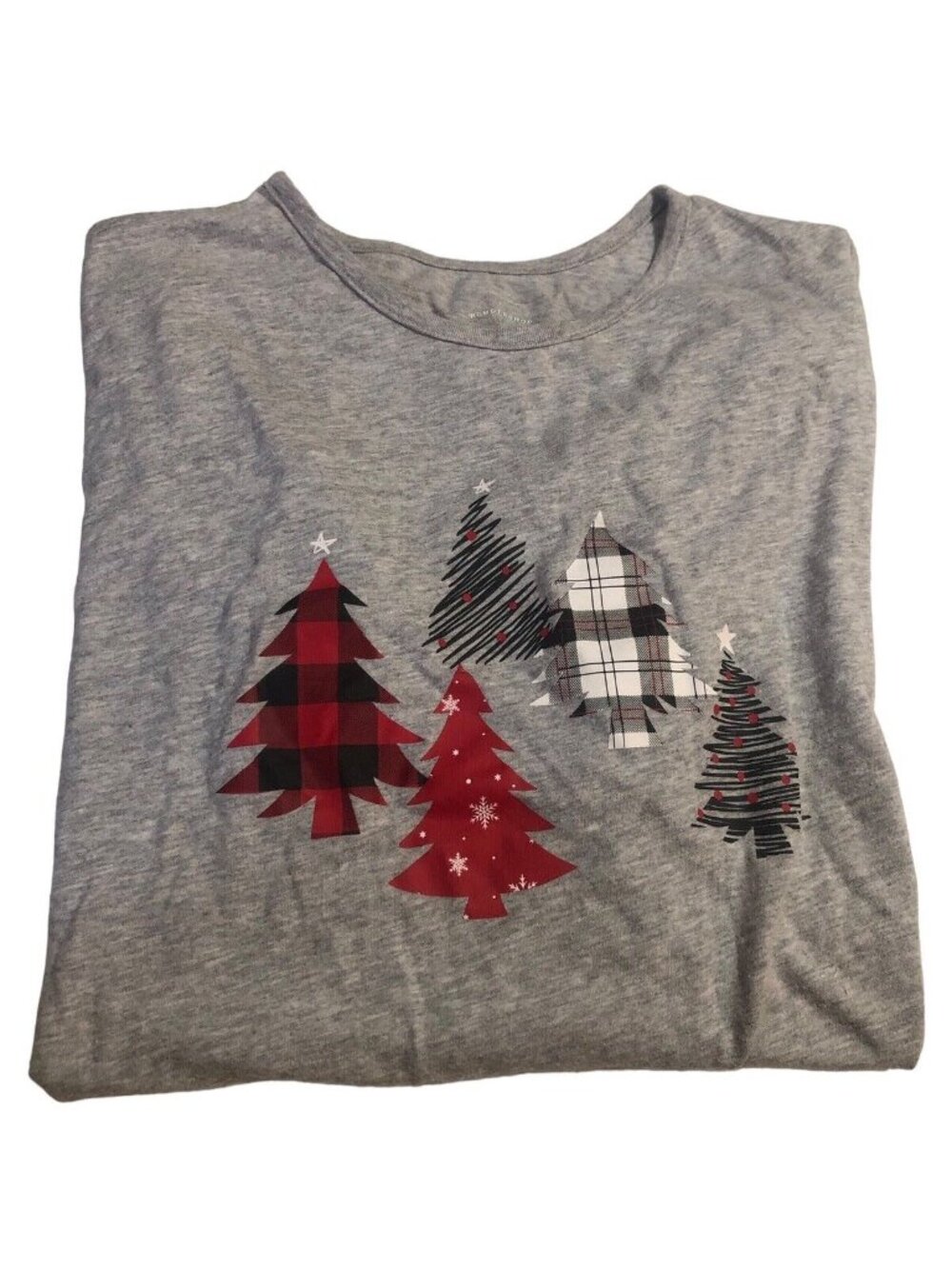 Wondershop Men's Gray Sleepwear Christmas Tree Print Short Sleeve Tee Sz XXL